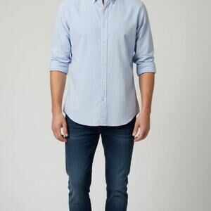 Michael Kors Men's XL Classic Fit Dobby Dress Shirt Light Blue